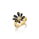Anemone Crown Yüzük - Siyah